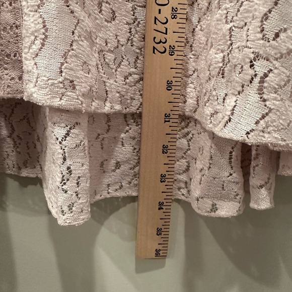 Free People Boho Soft Pink Lace Long Sleeve Button Up Shirt-Sz Med - Picture 8 of 13